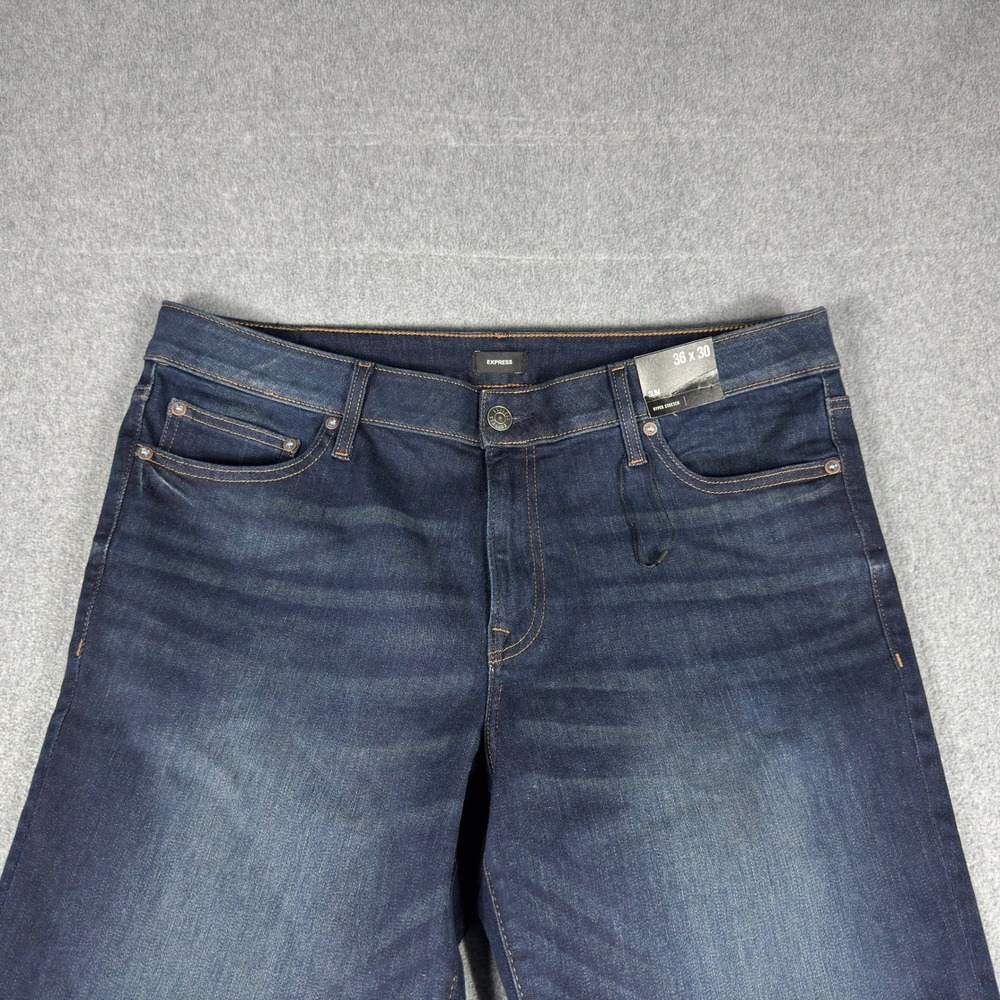 Express Slim Jeans Mens 36x30 Fits 38x29 Dark Wash Hyper Stretch Denim